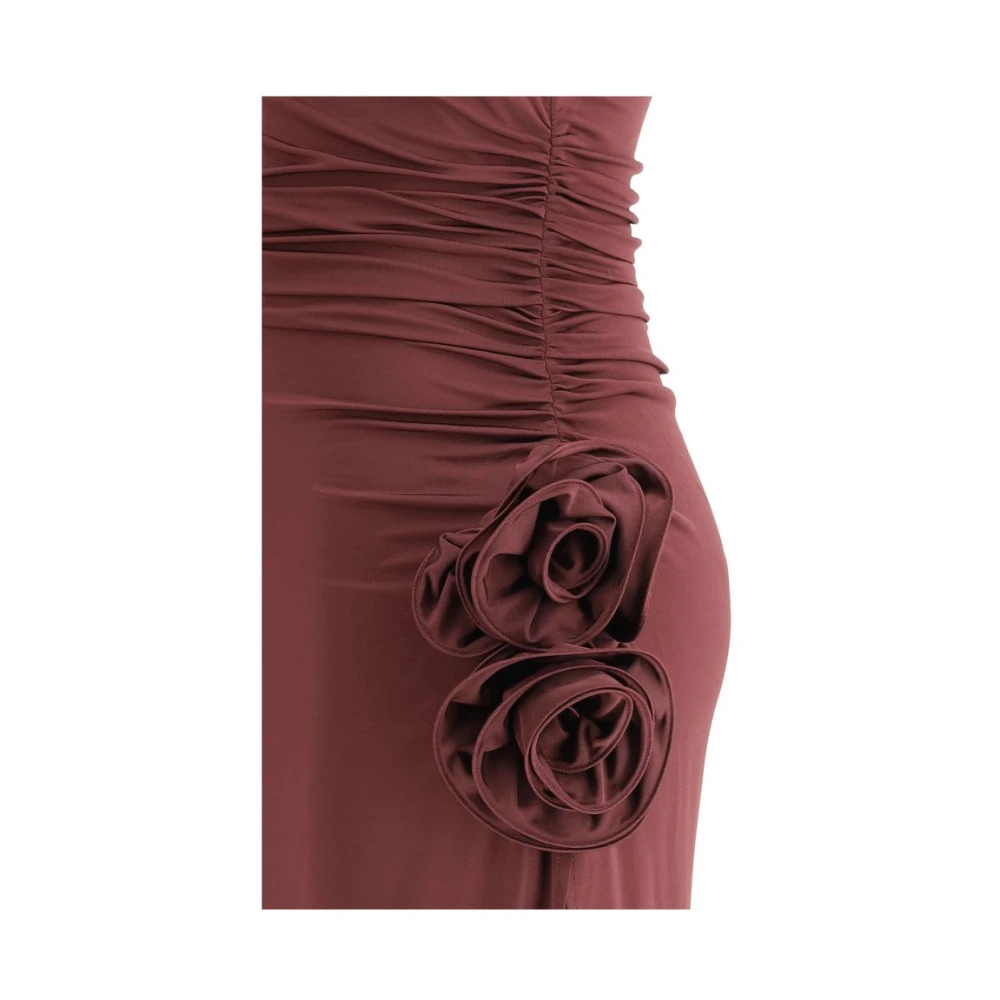 Magda Butrym Elegante Splitjurk met 3D-Rozen Red Dames