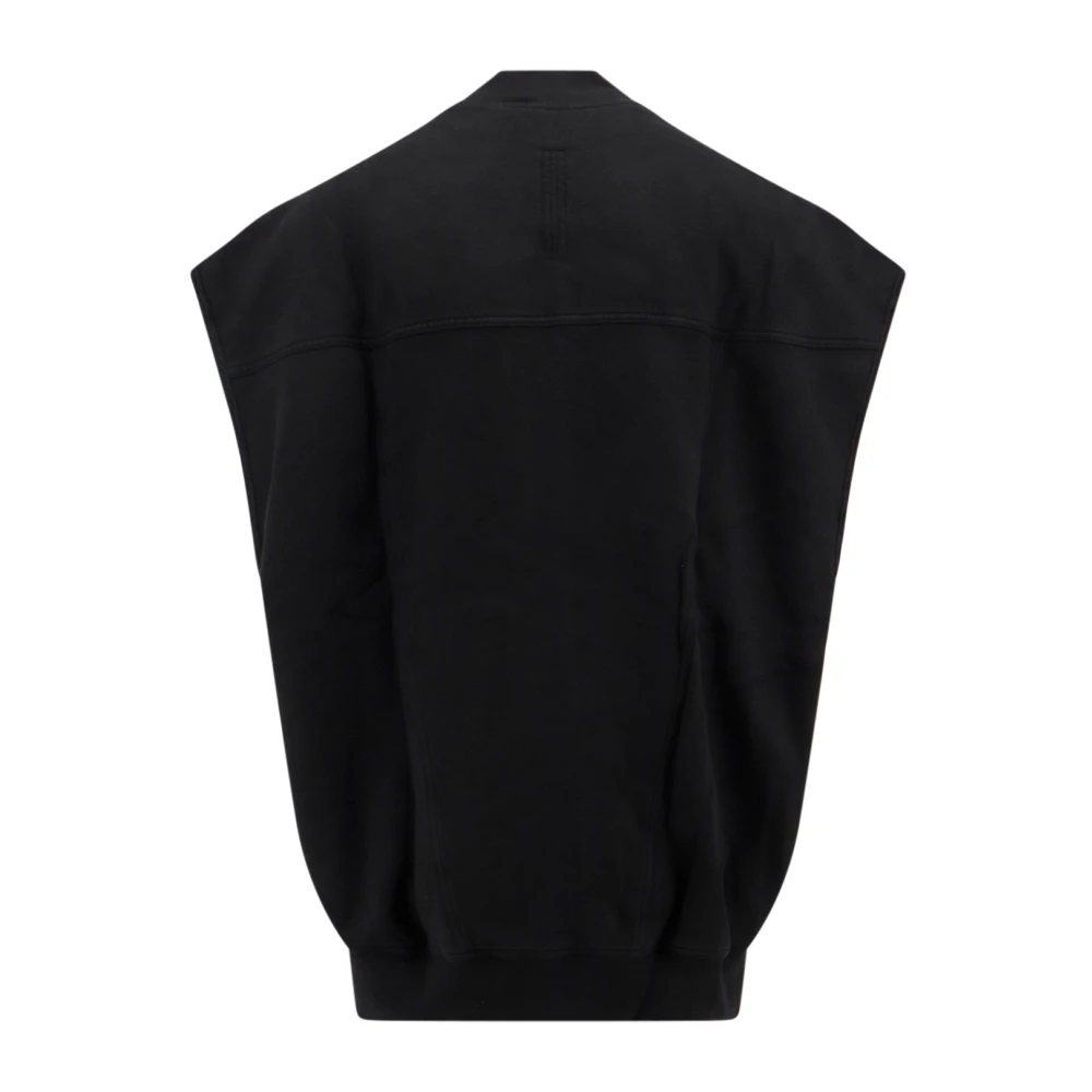 Rick Owens Zwarte Asymmetrische Rits Sweatshirt Gemaakt in Italië Black Heren