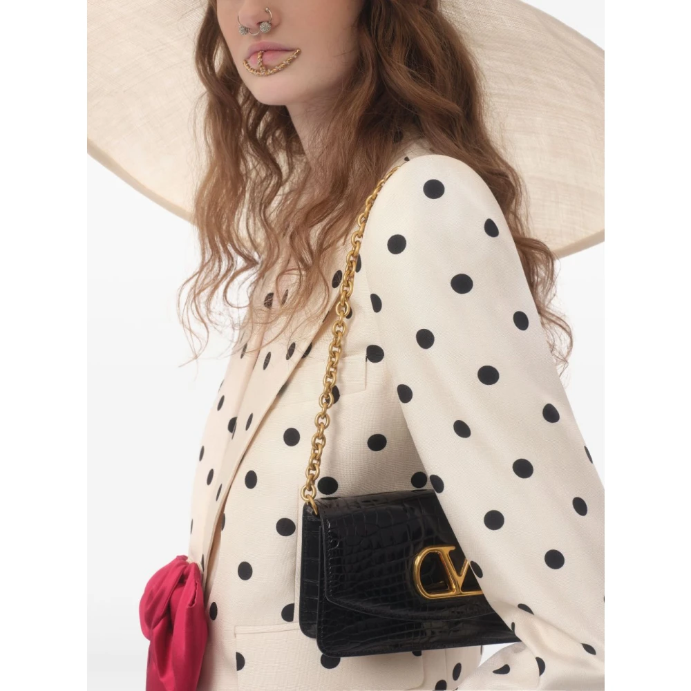 Valentino Beige Polka Dot Jas Knoopsluiting Beige Dames