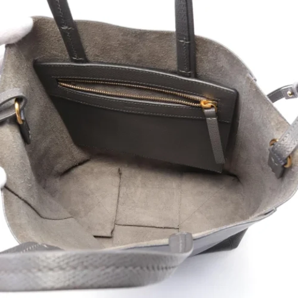 Celine Vintage Pre-owned Leather celine-bags Gray Dames
