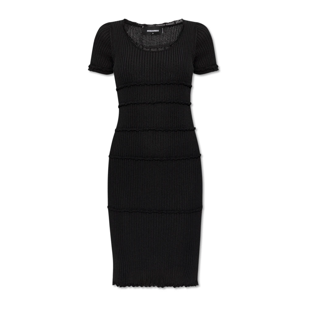 Dsquared2 Geribbelde Jurk Black Dames