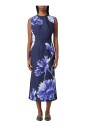robe-midi-bleue-a-fleurs-avec-fentes