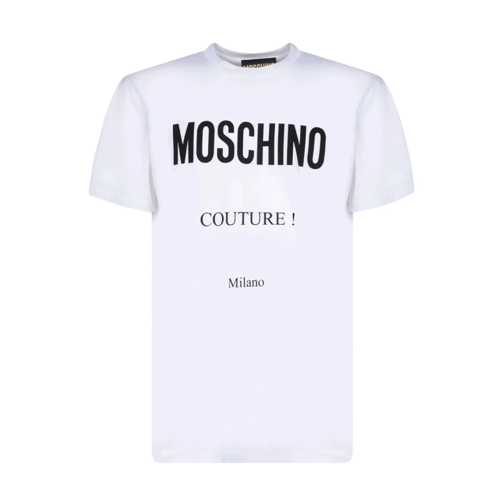 Moschino Couture Print Korte Mouw T-shirt White Heren