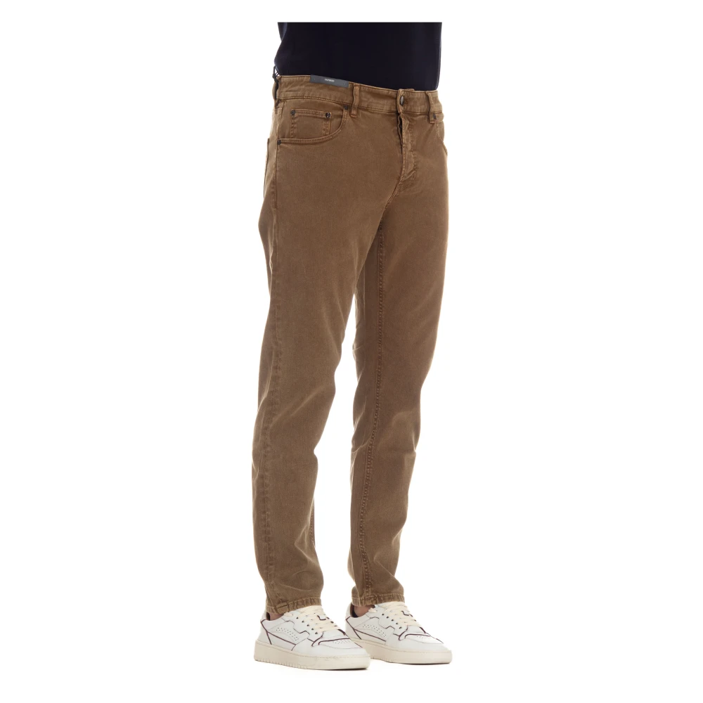 PT Torino Bruine Denim Tapered Fit Jeans Brown Heren