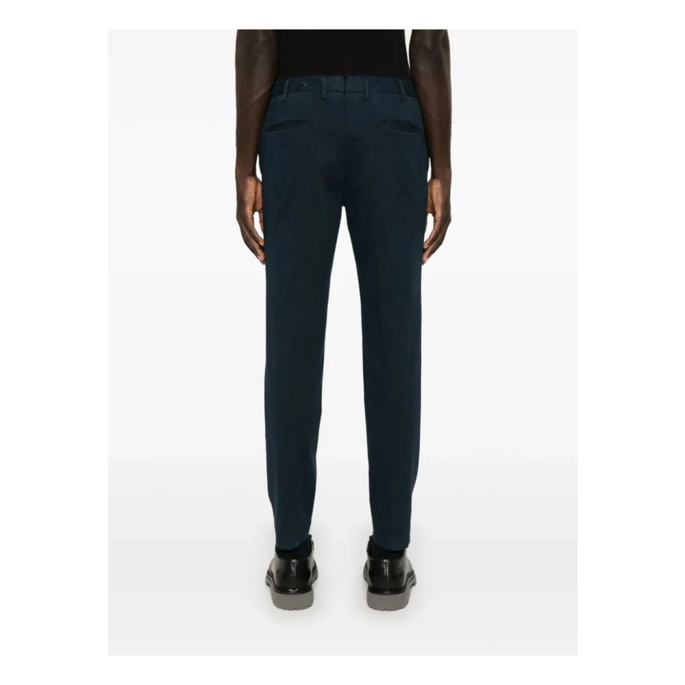 Incotex Navy Blauwe Katoenmix Broek Blue Heren