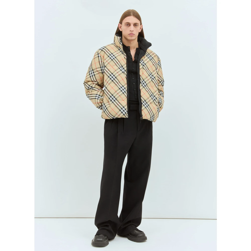 Burberry Geruite Omkeerbare Jas Beige Heren