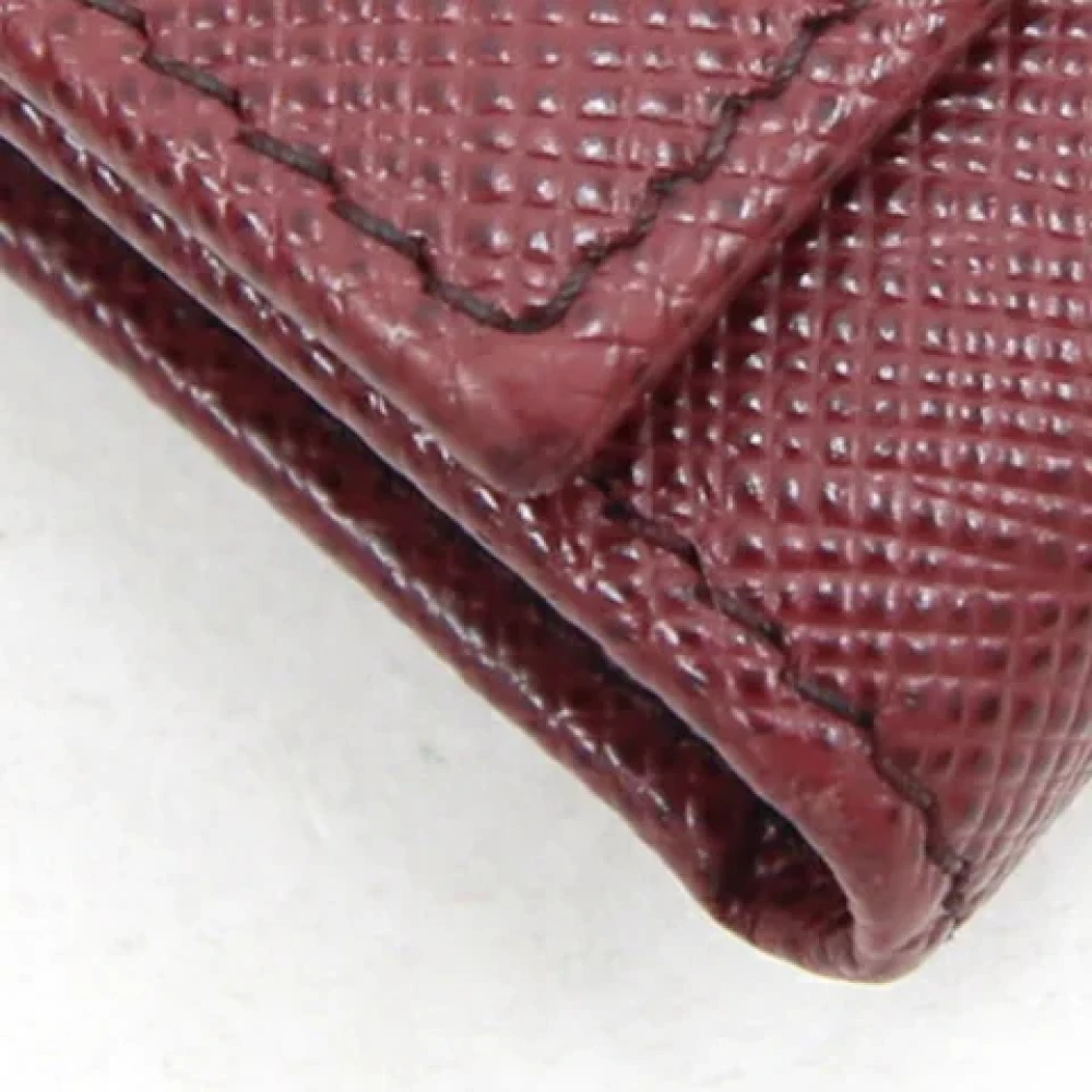 Prada Vintage Pre-owned Leather wallets Red Dames
