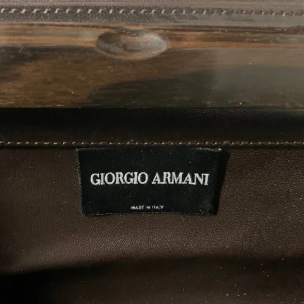 Armani Pre-owned Leather handbags Brown Dames
