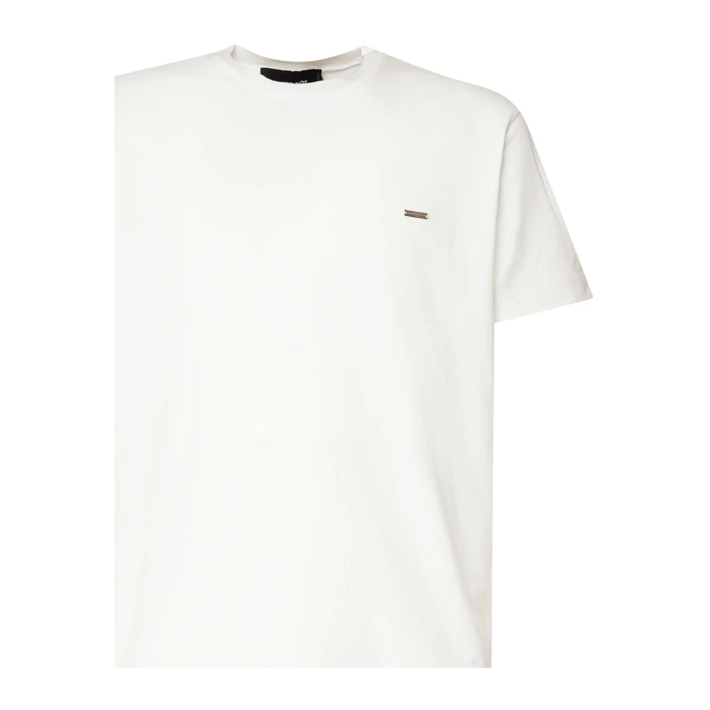 Dsquared2 Witte Ribgebreide Crewneck T-shirts en Polos White Heren