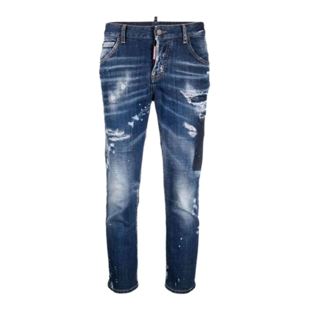 Dsquared2 Blauw & Groen Slim-fit Denim Jeans Blue Dames