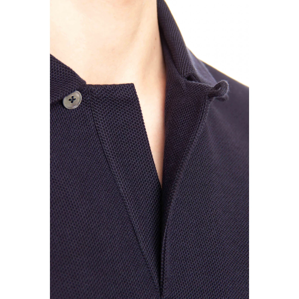 Ermenegildo Zegna Blauwe Katoenen Polo T-shirts en Polos Blue Heren
