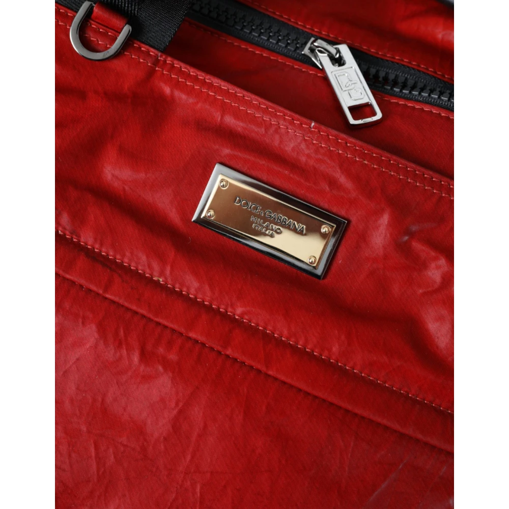 Dolce & Gabbana Rode Nylon-Kalfsleren Schoudertas Red Unisex