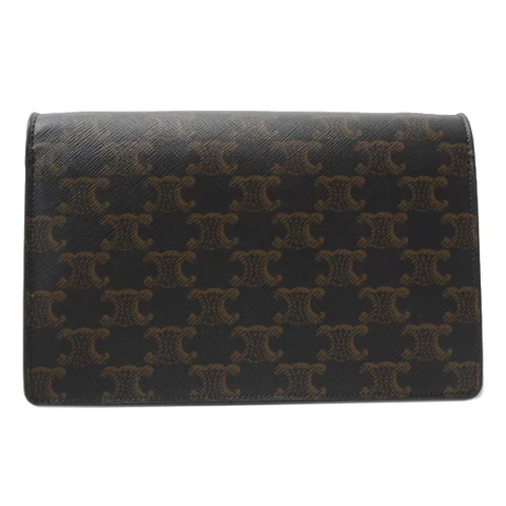 Celine Vintage Pre-owned Fabric handbags Brown Dames