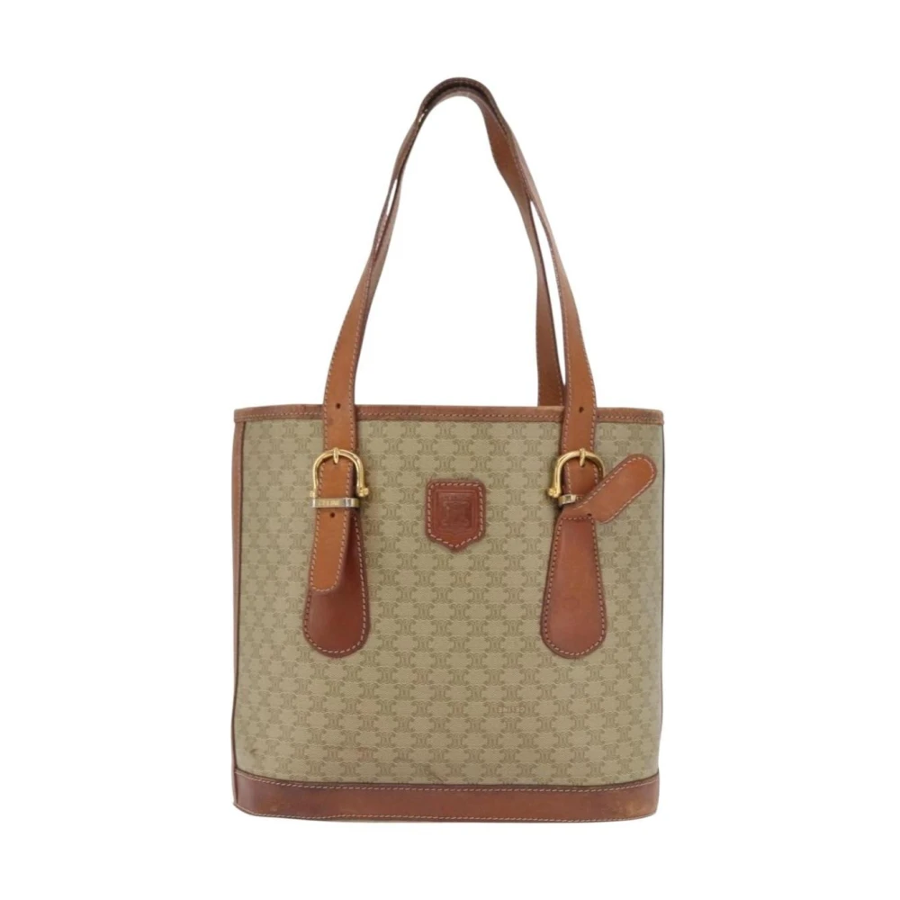Celine Vintage Women's Beige Pre-Owned Vintage Monogram Canvas Tote Bag