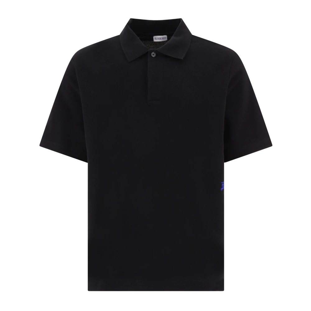 Burberry Polo shirt met geborduurd logo Black Heren