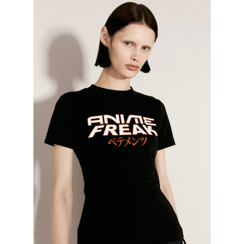 Vetements Anime Freak Jersey T-Shirt Black Dames