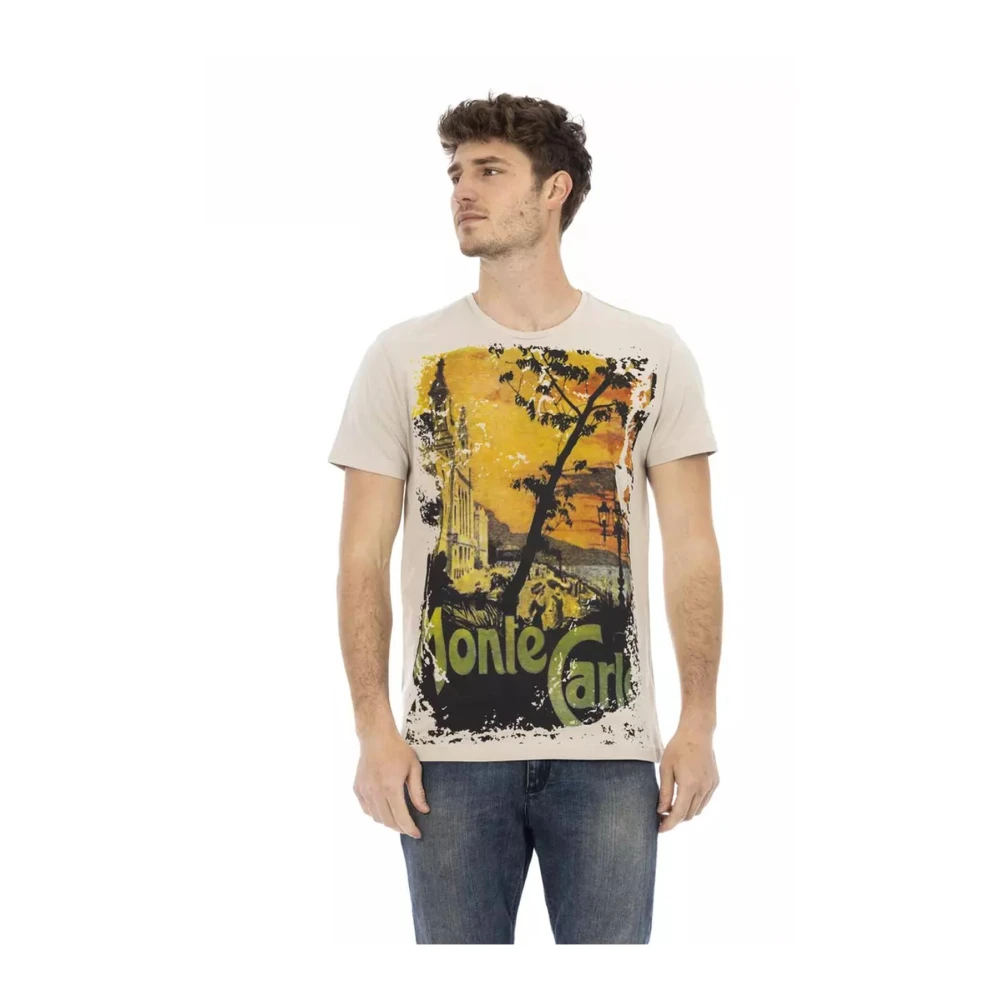 Trussardi Men's Beige Cotton T-Shirt Casual Style