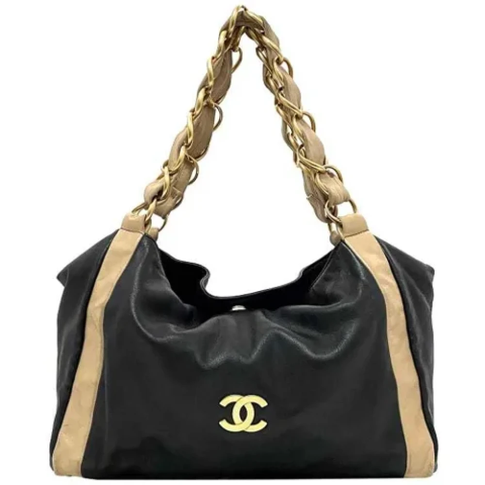 Chanel Vintage Pre-owned Leather totes Beige Dames