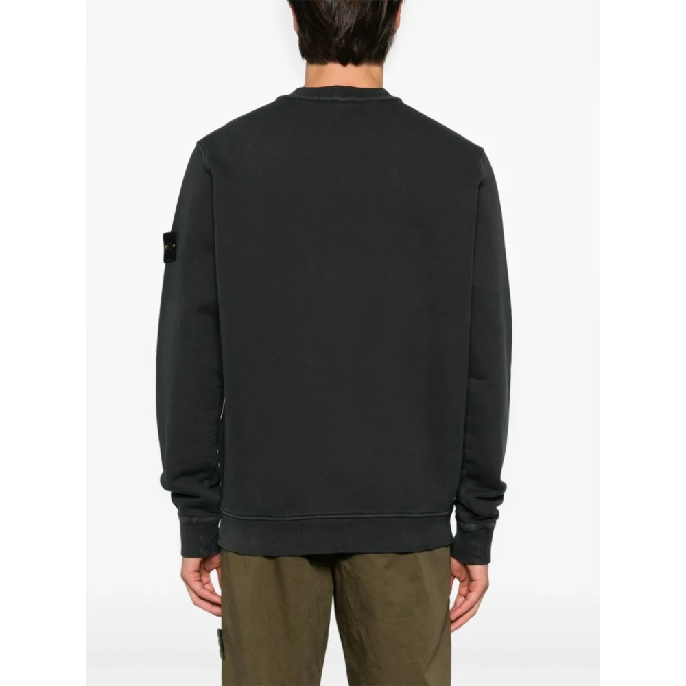 Stone Island Zwarte Compass-Badge Sweatshirt Black Heren