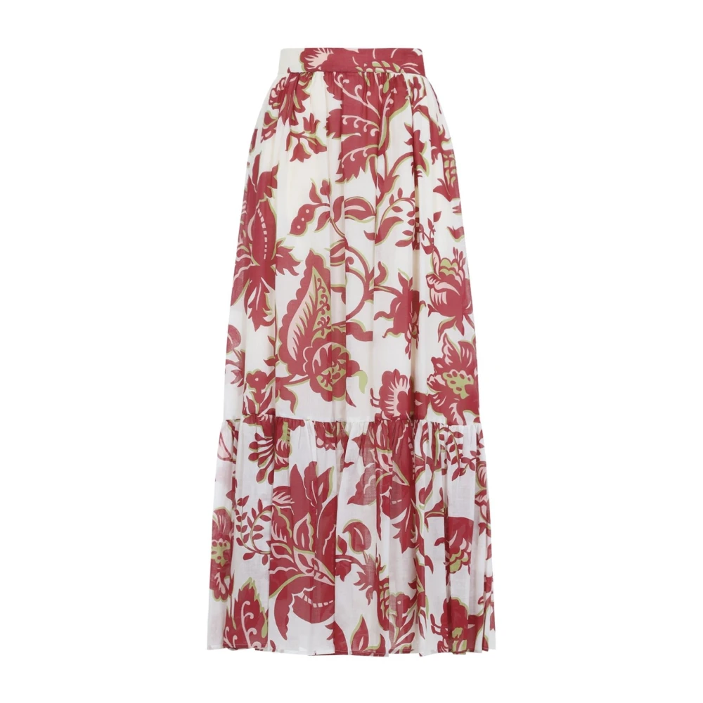 Etro Women's Multicolor Maxi Skirts, 2XS, Flounce Hem Maxi Skirt