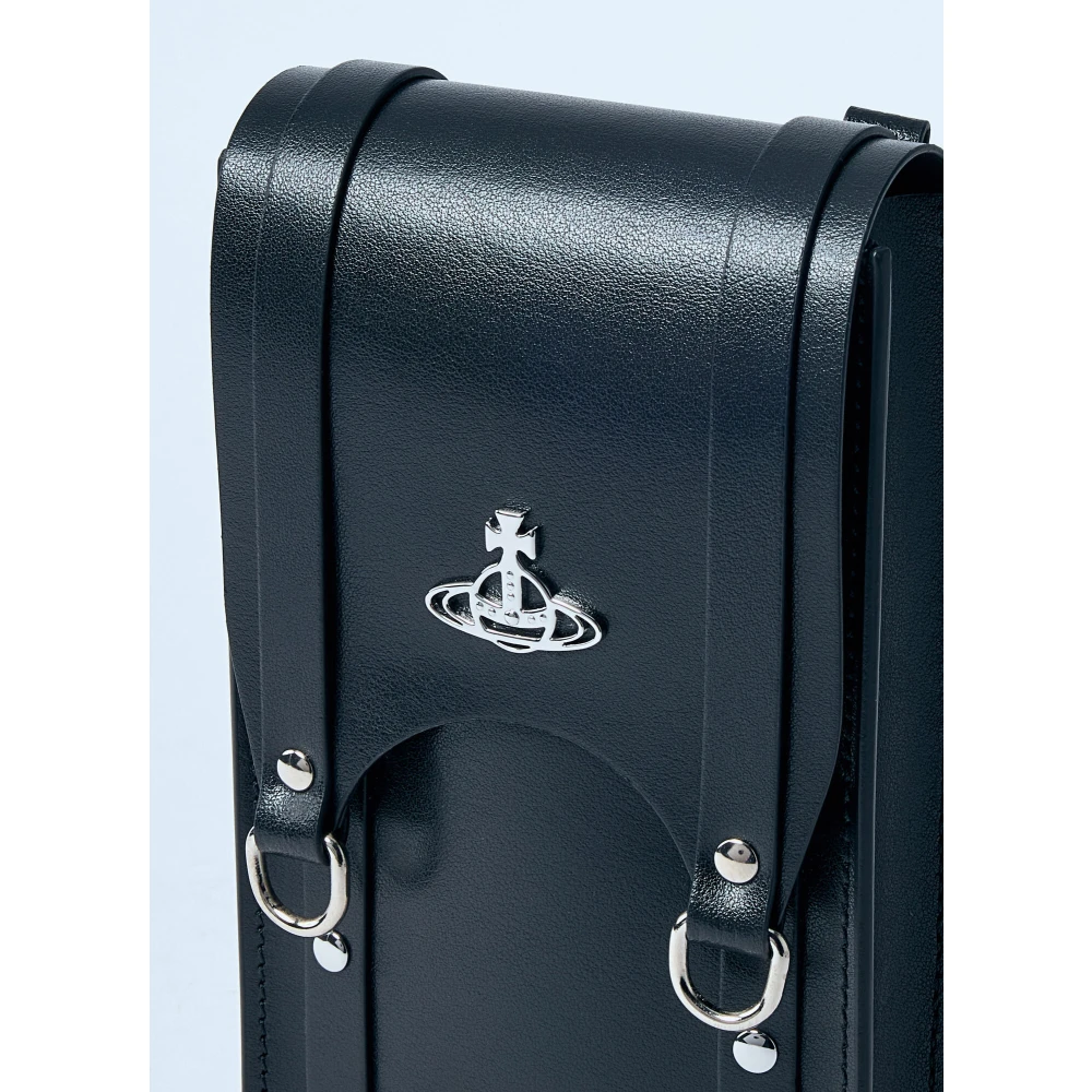 Vivienne Westwood Crossbody tas van glad leer met logo Black Heren