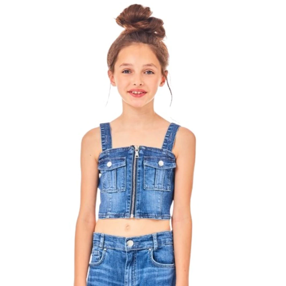 Liu Jo Women's Blue Sleeveless Denim Top