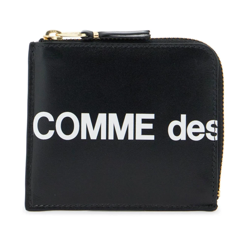 Comme des Garçons Maxi Logo Leren Portemonnee Black Heren