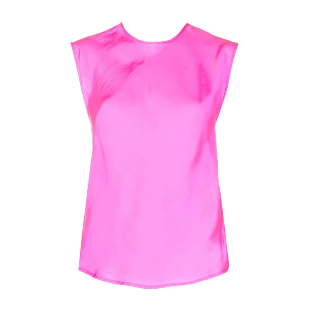 Forte Elegant Roze Zijde Nylon Blouse Pink Dames