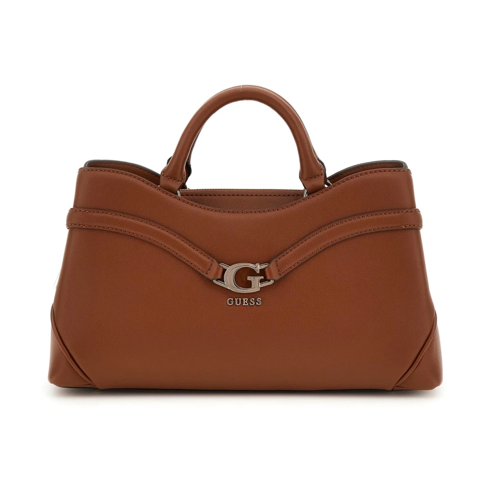 Guess Women's Brown Cognac Shoulder Handbag With Zip Closure - Handbags - One Size - Bags