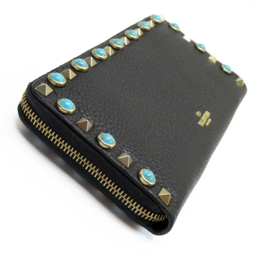 Valentino Vintage Pre-owned Leather wallets Black Dames