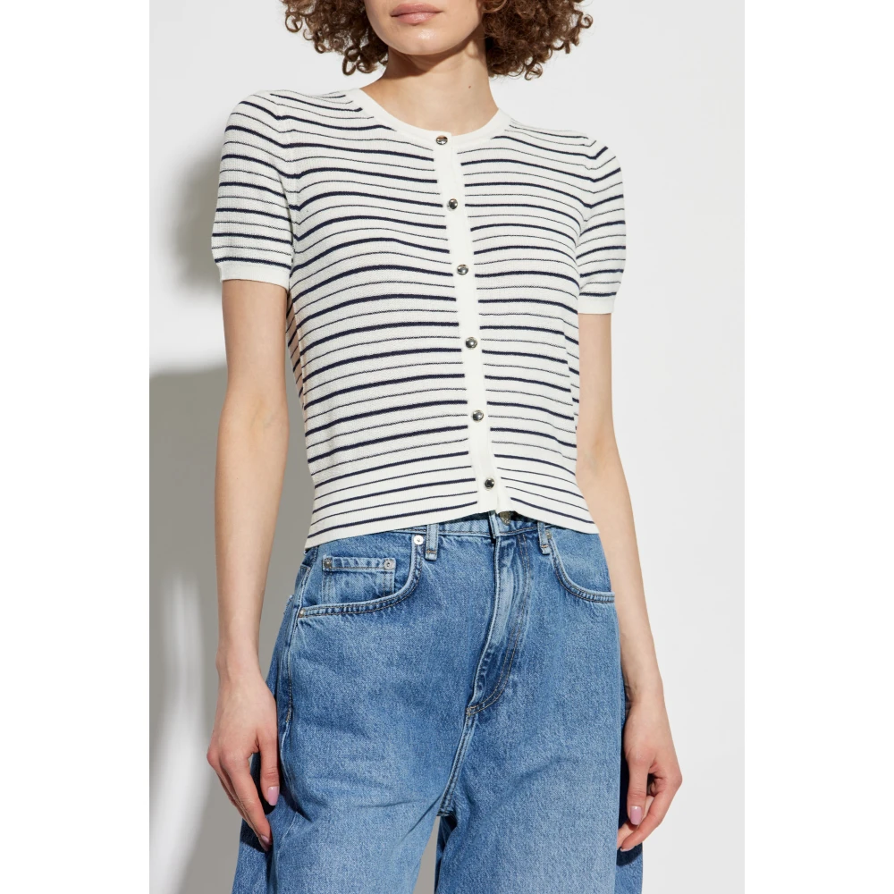 Rag & Bone Cardigan Dina met korte mouwen White Dames