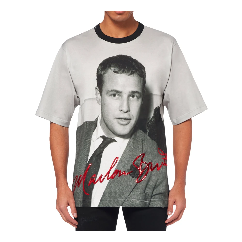 Dolce & Gabbana Marlon Brando Logo Print T-Shirt Multicolor Heren