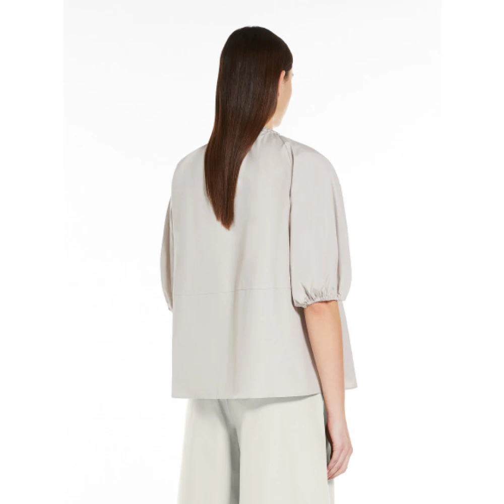 Max Mara Katoenen popeline blouse met juweelapplicaties White Dames