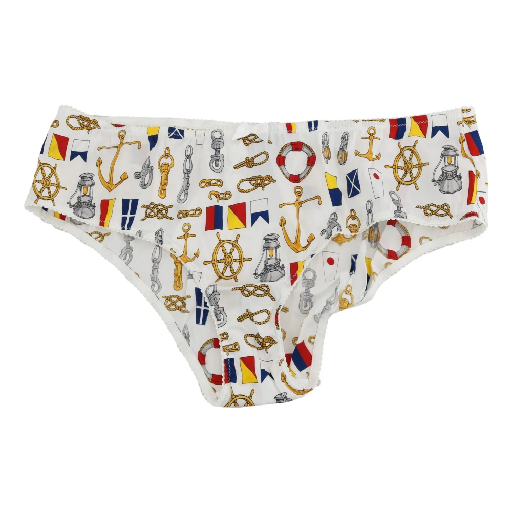 Dolce & Gabbana Women's Multicolor Sailor Print Silk Bottoms - Underpants - L - Underwear