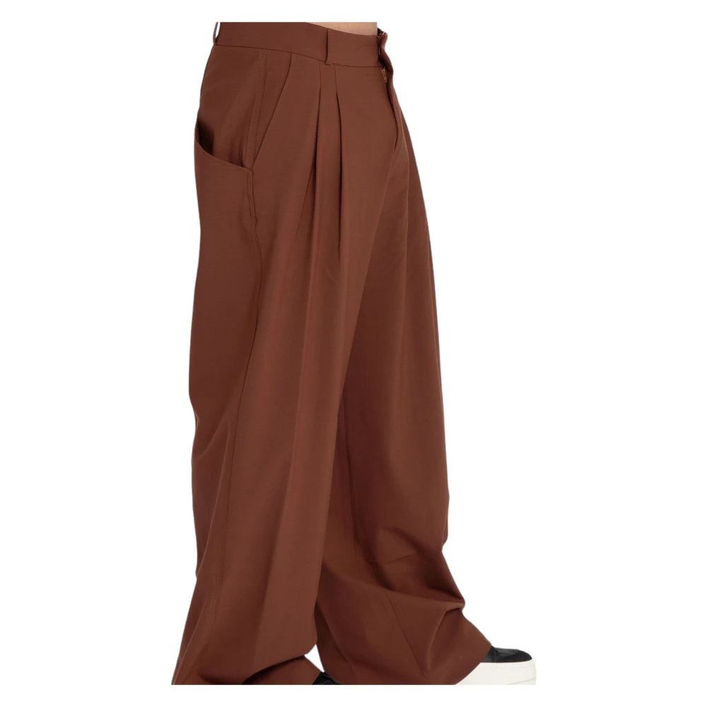 Bonsai Super Losse Wollen Broek in Glanzend Gember Brown Heren