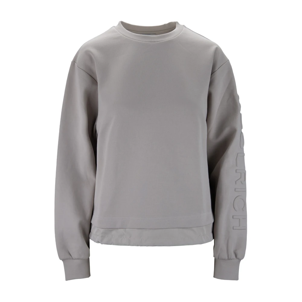 Woolrich Dames Pullover Sweatshirt met reliëf merklogo Gray Dames