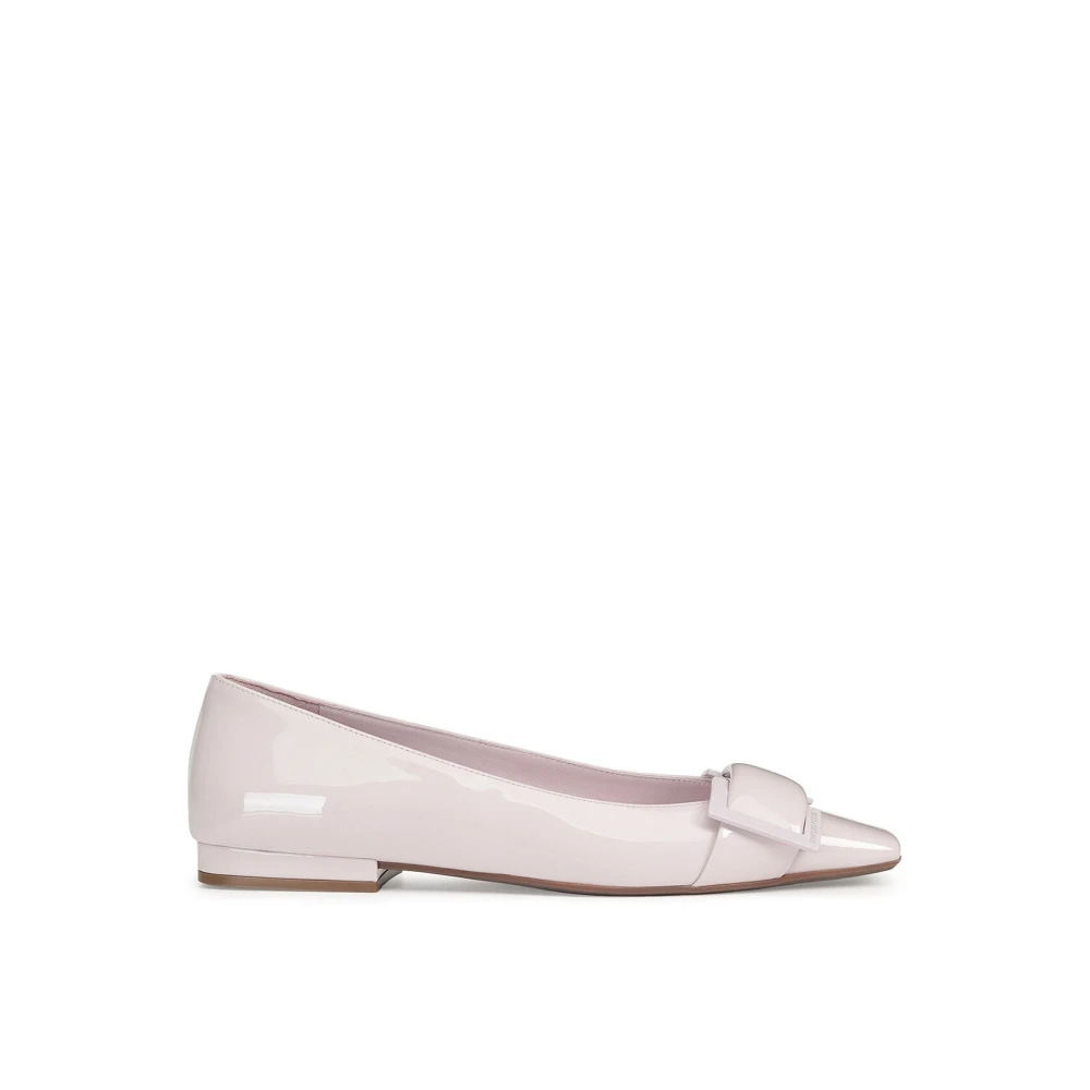 Sergio Rossi Rosa Läder Ballerina Flats Pink, Dam