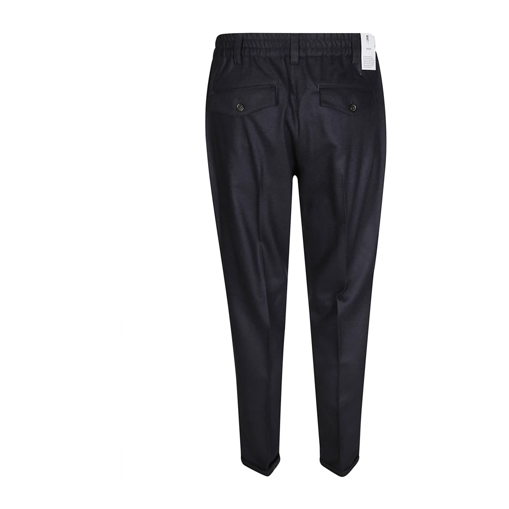 Pt01 Rebel Wol Geborstelde Flanellen Broek Blue Heren