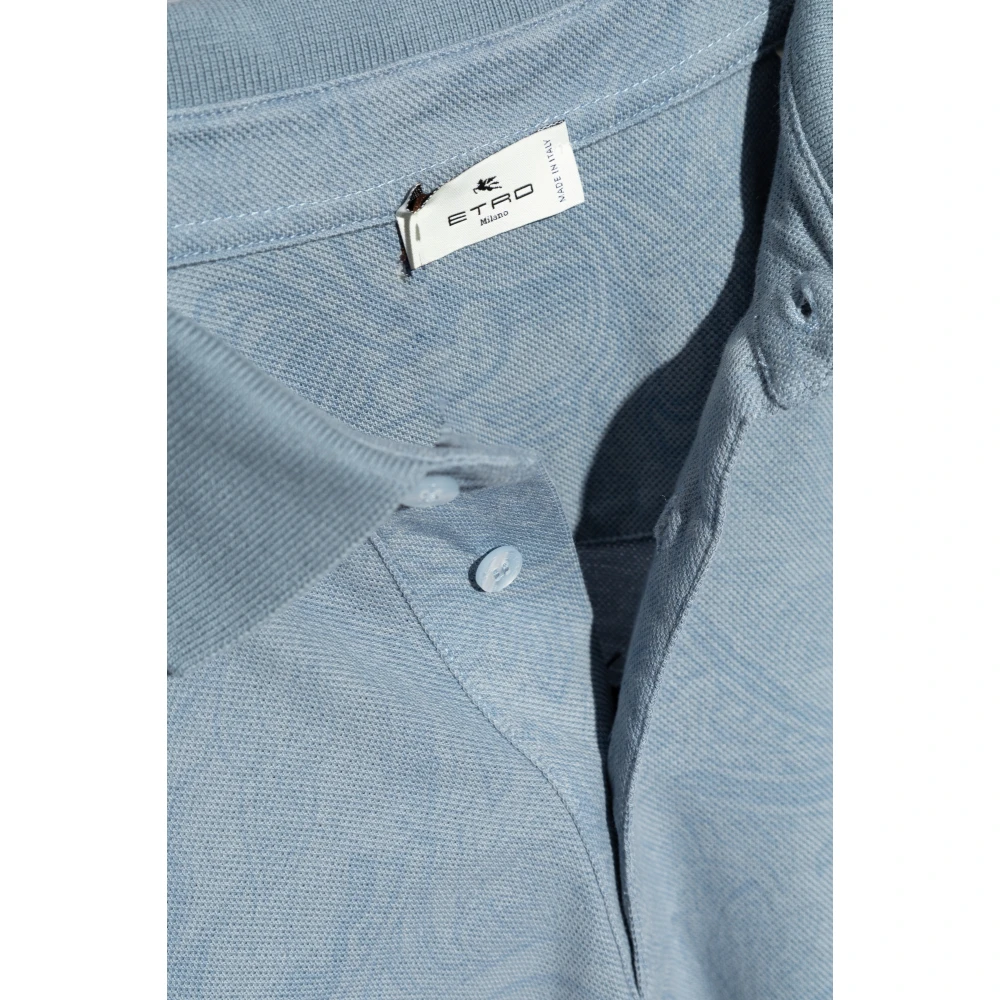 ETRO Polo met logo Blue Heren