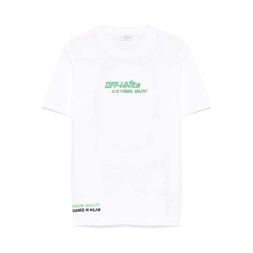 Off White Wit Logo Print Crew Neck T-shirt Multicolor Heren