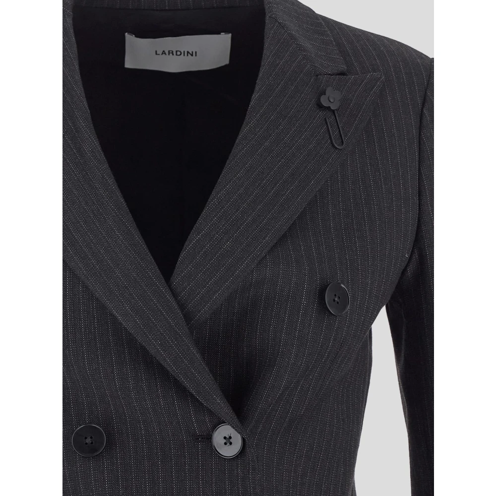 Lardini Dubbelbreasted wol katoenen jas Gray Dames