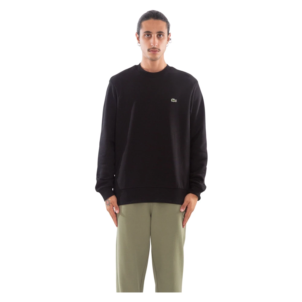 Lacoste Fleece Croc Sweatshirt in Klassieke Stijl Black Heren