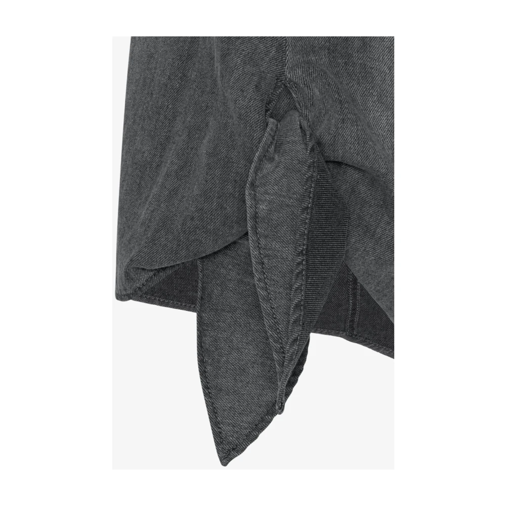 Remain Birger Christensen Asymmetrische Jeans Rok Zilver Grijs Gray Dames