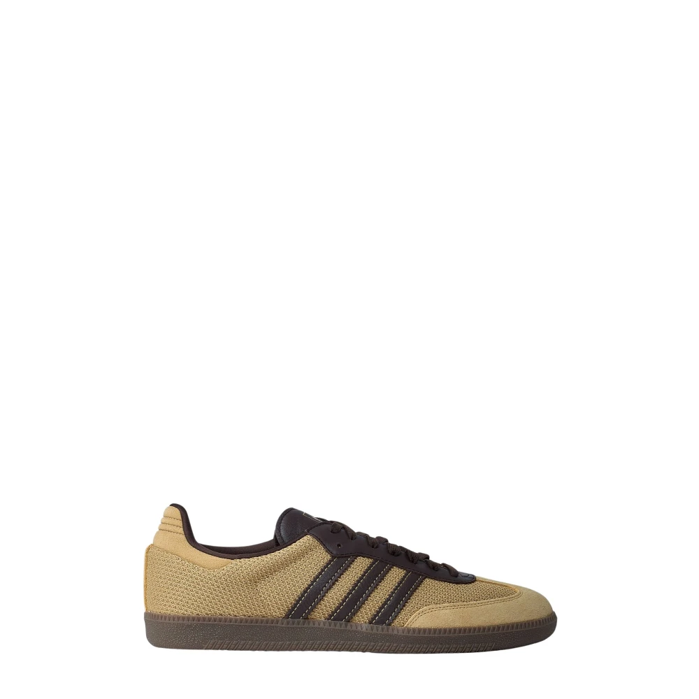 Adidas Men's Beige Pony Hair Sneakers With Suede Panels