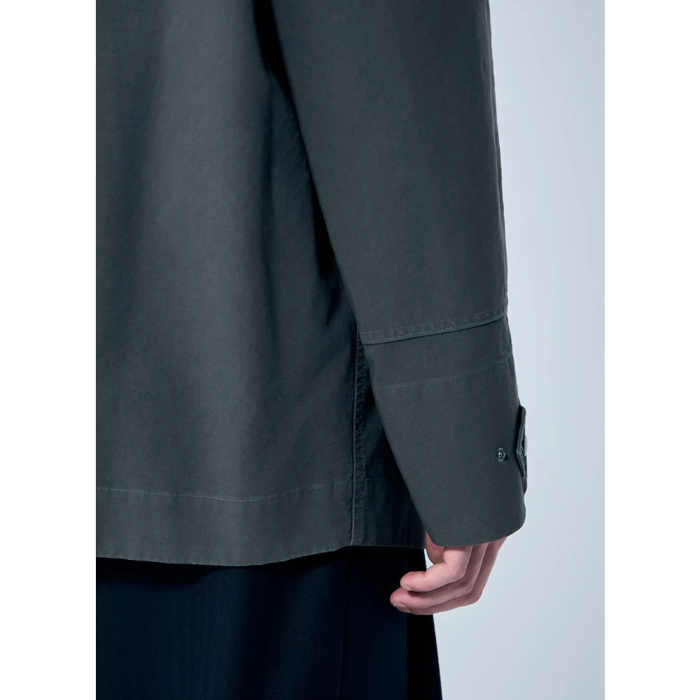 Dries Van Noten Jas met paneelconstructie en opa kraag Gray Heren