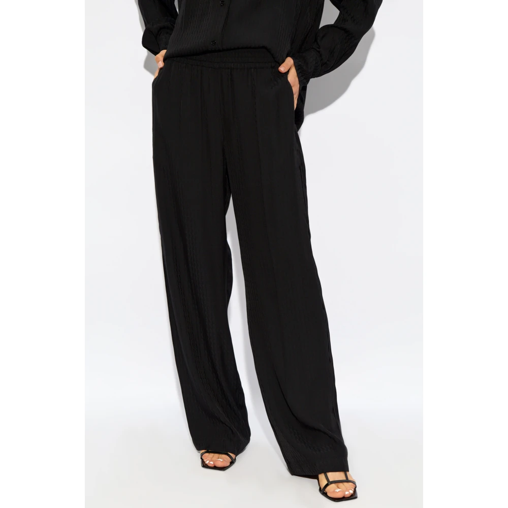 Victoria Beckham Broek met logo Black Dames