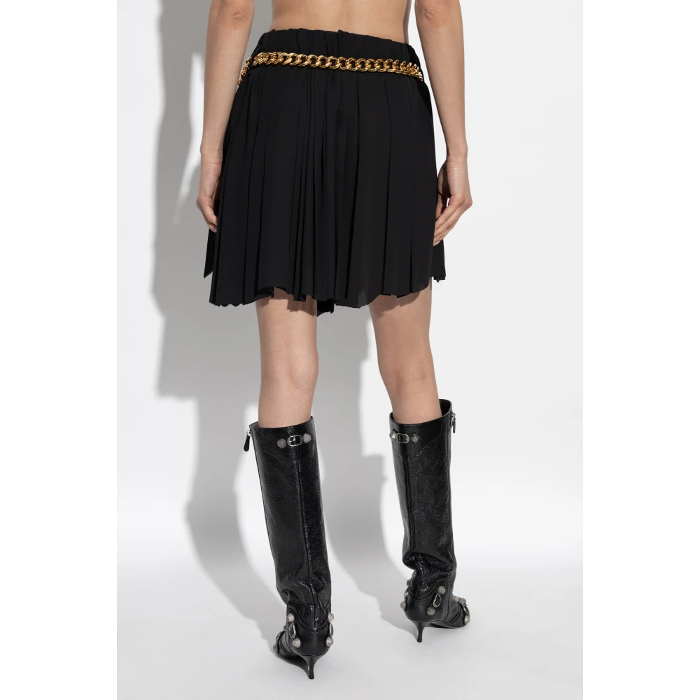Balenciaga Geplooide rok met ketting Black Dames