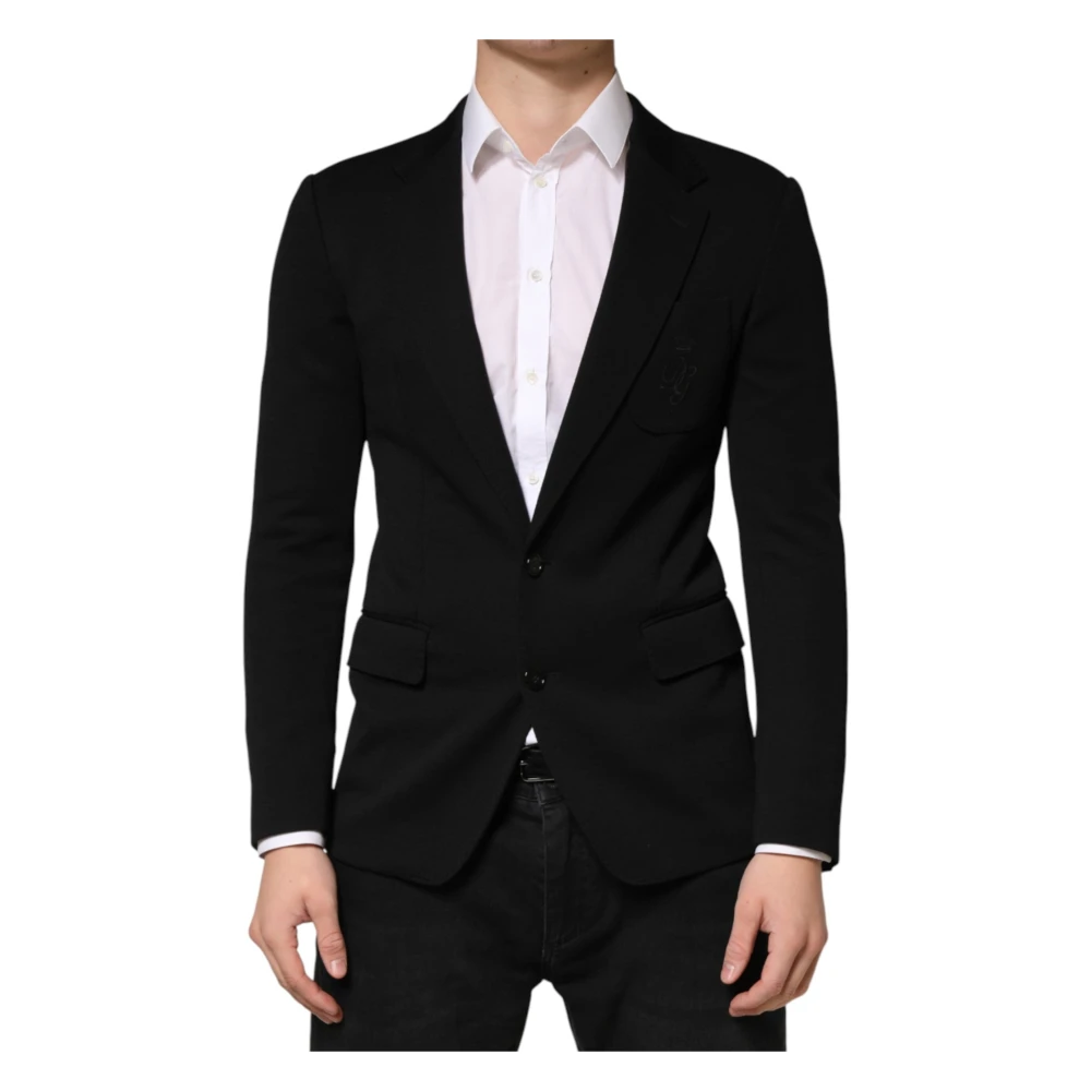 Dolce & Gabbana Men's Black Wool Single Breasted 2 Button Blazer - Blazers - S - Suits