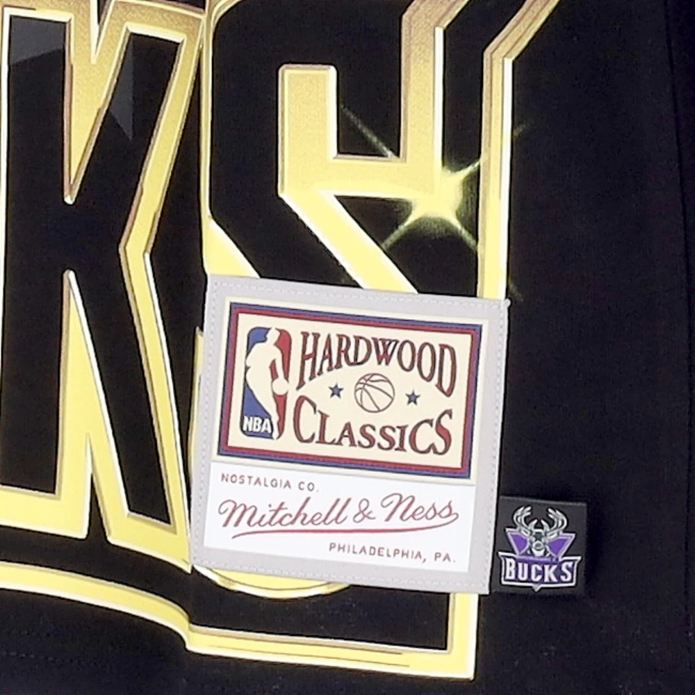 Mitchell & Ness Milwaukee Bucks NBA Tee Hardwood Classics Black Heren