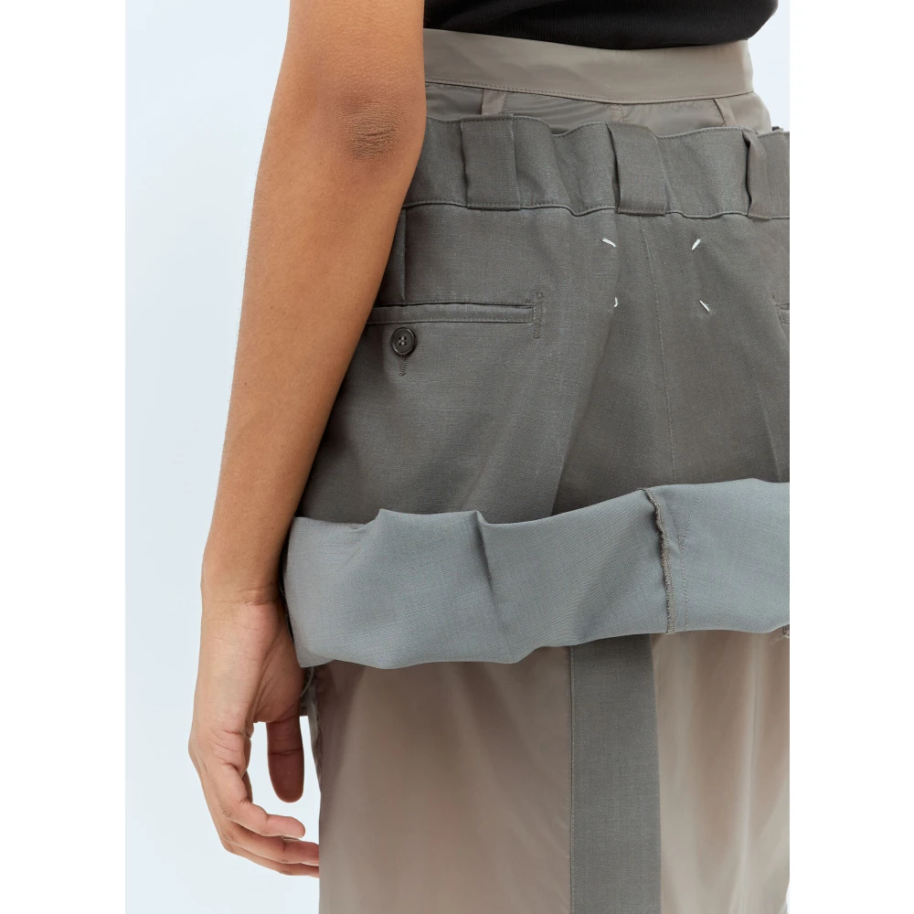 Maison Margiela Gelaagde Midi Rok Gray Dames